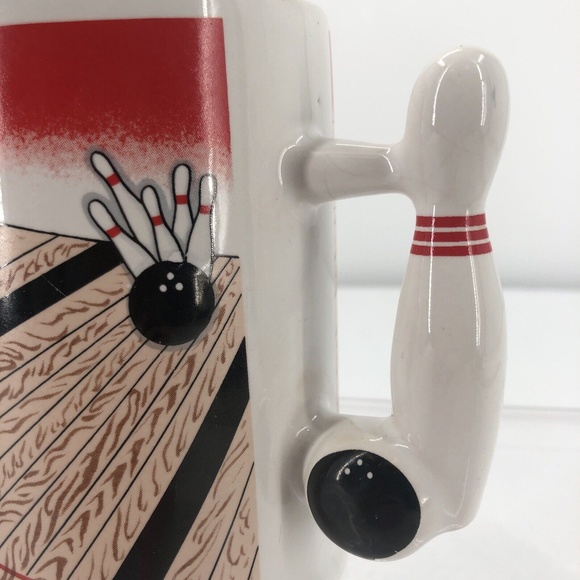 VTG Emson 3D Bowling Mug Stein Bowler Lane Pin Ball Handle Taiwan 5.25" *NO LID - Picture 9 of 12